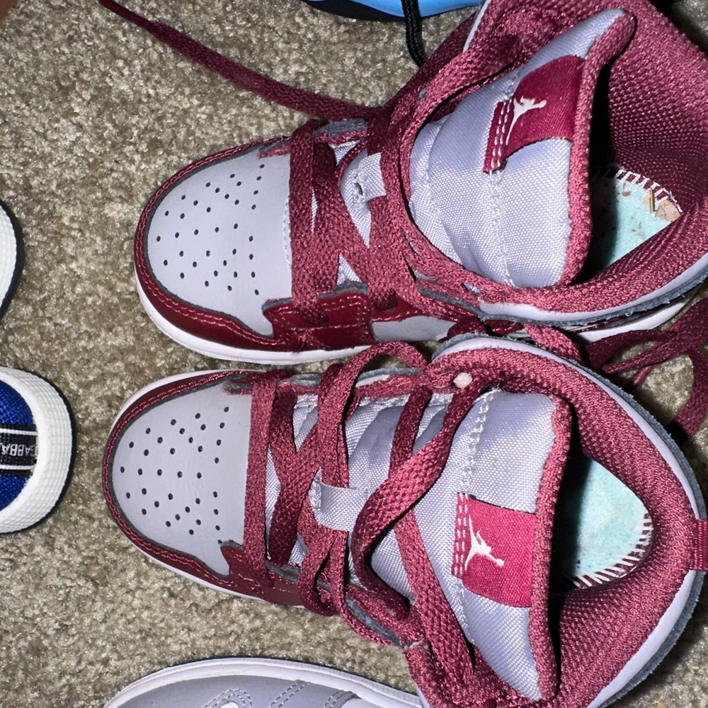 Toddler grey and burgundy Jordan